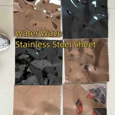 Trang trí SUS304 Thép không gỉ Water Ripple Sheet Panel Đèn đen đánh bóng