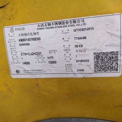 Tấm kim loại hợp kim Ferritic 443 Inox Cán nguội  Tấm SUS443 Tấm thép không gỉ Aisi 443