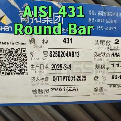 Đường gạch tròn thép không gỉ SUS431 cán nóng 14cr17ni2 Aisi 431 DIN1.4057 75mm Đường gạch đen