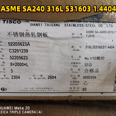 Tấm tròn 316L bằng thép không gỉ Ferit có độ dày dưới 2% 3" 1.4404 100mm