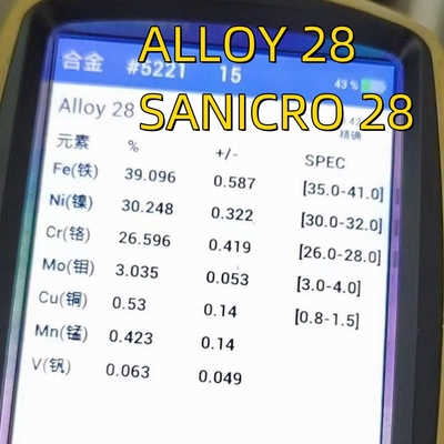 Vật liệu thô SANICRO 28 UNS N8028 ((Alloy28)) Rụng không gỉ