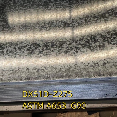 Vật liệu DX51D-Z275 ASTM A653 G90 Bảng thép kẽm 3.0x1250*2500MM Zero Spangle