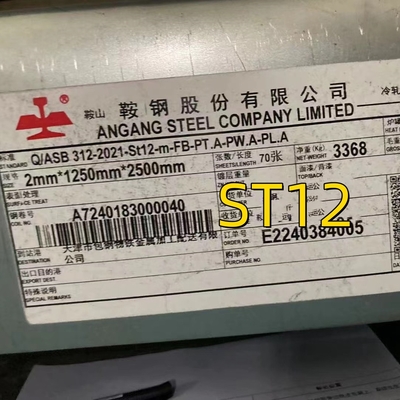 Q/ASB 312-2021-St12-m-FB-PT.A-PW.A 2.0*1250*2500 Bảng thép cán lạnh