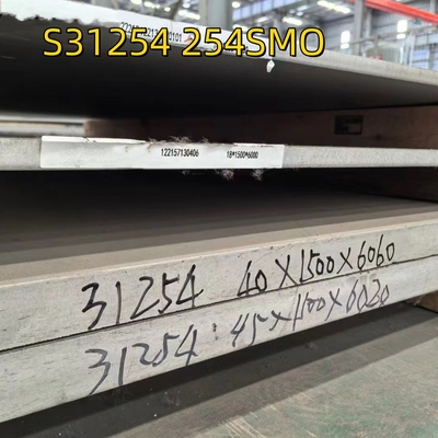 ASTM A240 SS 254SMO S31254 Độ dày 6mm x 4' x 8 tấm thép không gỉ DIN 1.4547 F44 40 * 1500 * 6000MM