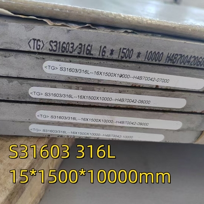 S31603 ASTM A240 AISI 316L DIN 1.4404 16*1500*10000MM NO.1 bề mặt cho bình áp suất