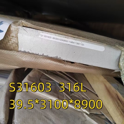 DIN1.4404 Tiêu chuẩn cán nóng AISI 316L Stainless Steel Plate 40*3100*8900MM Chứng nhận SGS
