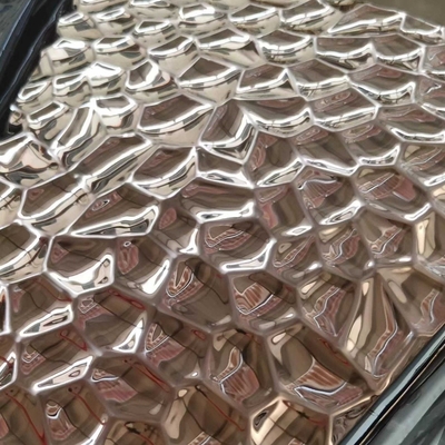 SUS304 Bảng gương hiệu ứng sóng 201 304 Stainless Steel Honeycomb Panel 0.5*1220*3000mm