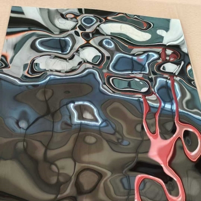 Trang trí SUS304 Thép không gỉ Water Ripple Sheet Panel Đèn đen đánh bóng