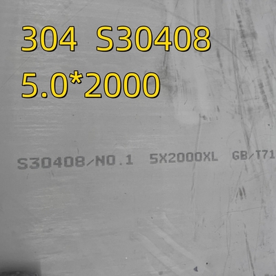 2000mm chiều rộng 304 S30408 1.4301 Làn nóng ASTM A240 Stainless Steel Plates NO.1 Finish
