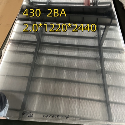 Bảng thép không gỉ 304 BA bề mặt gương DIN1.4301 Bảng kim loại 0.6mm 1220 * 2440mm