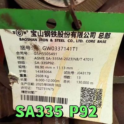Ống thép hợp kim ferit liền mạch ASME A335 P92 kéo nguội 89*11.13mm dùng cho dịch vụ nhiệt độ cao