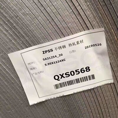 Tấm thép không gỉ cán nóng SMO S31254 F44 SA240 UNS S31254 3.0*1219*2438mm