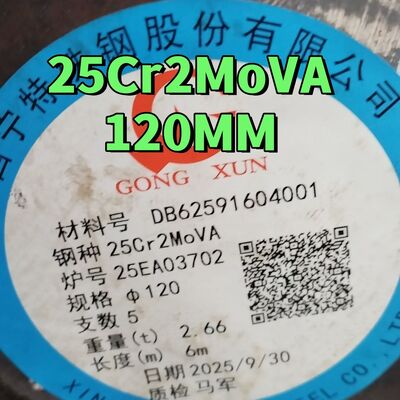 Thép hợp kim 25Cr2MoVA Thanh tròn đường kính 120mm dài 6000mm Thép chịu nhiệt cán nóng cho Bu lông nhiệt độ cao