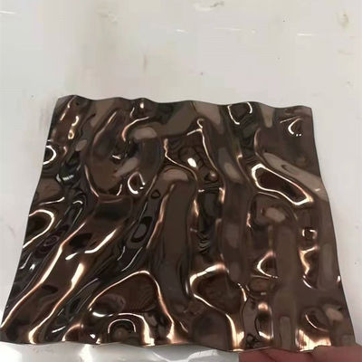 Decoration Water Wave SUS304 Stainless Steel Panel Sheet Silver Mirror Polished