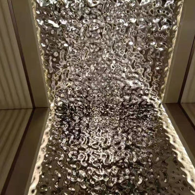 Decoration Water Wave SUS304 Stainless Steel Panel Sheet Silver Mirror Polished